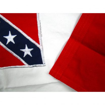 quad stitched on end of flag