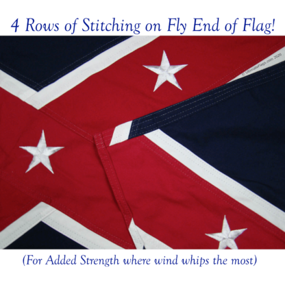 Trans Mississippi flag for sale fly end quad stitched