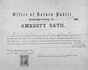 Amnesty Oath Robert E Lee