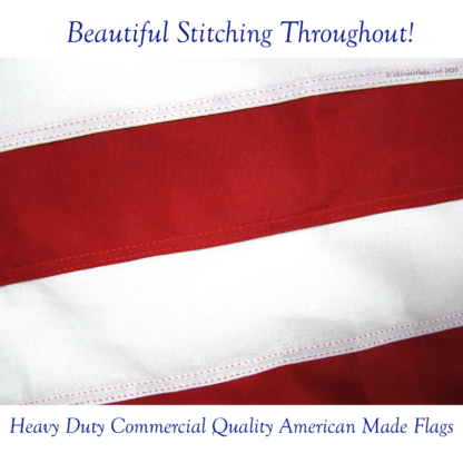 beautiful stitching throughout heavy duty american made USA flags for sale