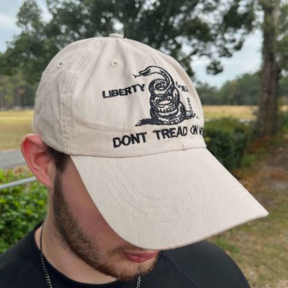 Liberty or Death Cap - Don't Tread on Me Snake Cap (Tan / Beige) - Image 3