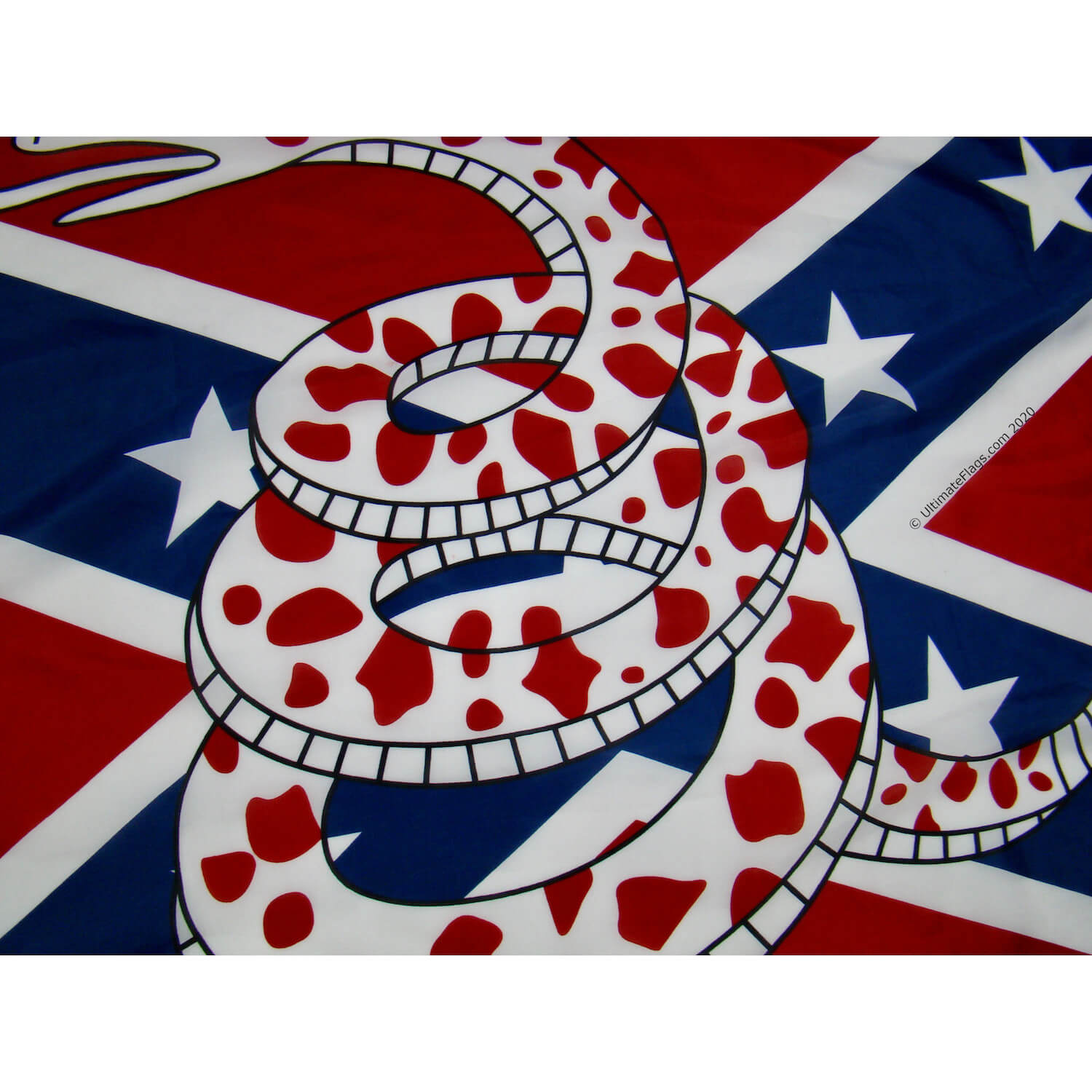 closeup of dont tread on me flag