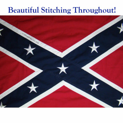 Rebel Flag with Embroidered Stars Thick Heavy Cotton Premium Quality 3 x 5 ft. - Image 3
