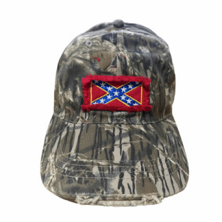 rebel cap camo distressed fringed