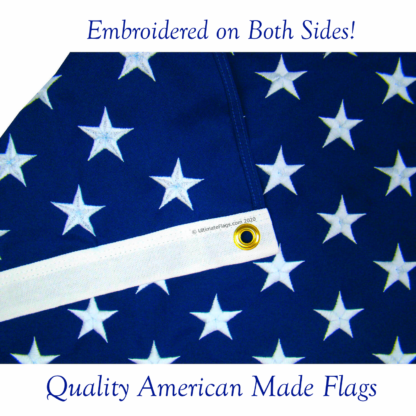 beautifully embroidered on both sides American Made USA flags