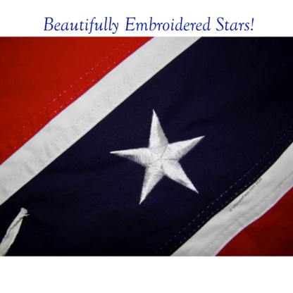 beautiful embroidery on authentic cotton confederate flag rebel flag for sale