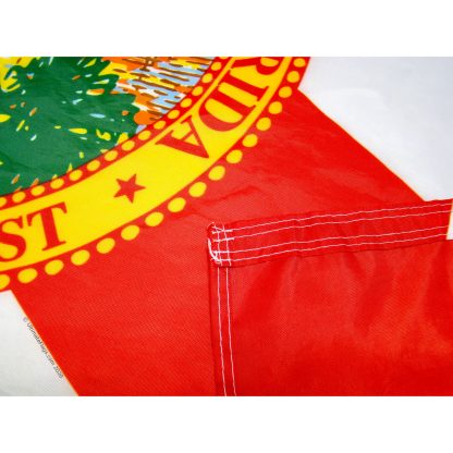 florida flag closeup with 4 rows of stitching on the fly end FL state flag