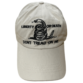 liberty or death gadsden snake dont tread on me cap in light beige / tan