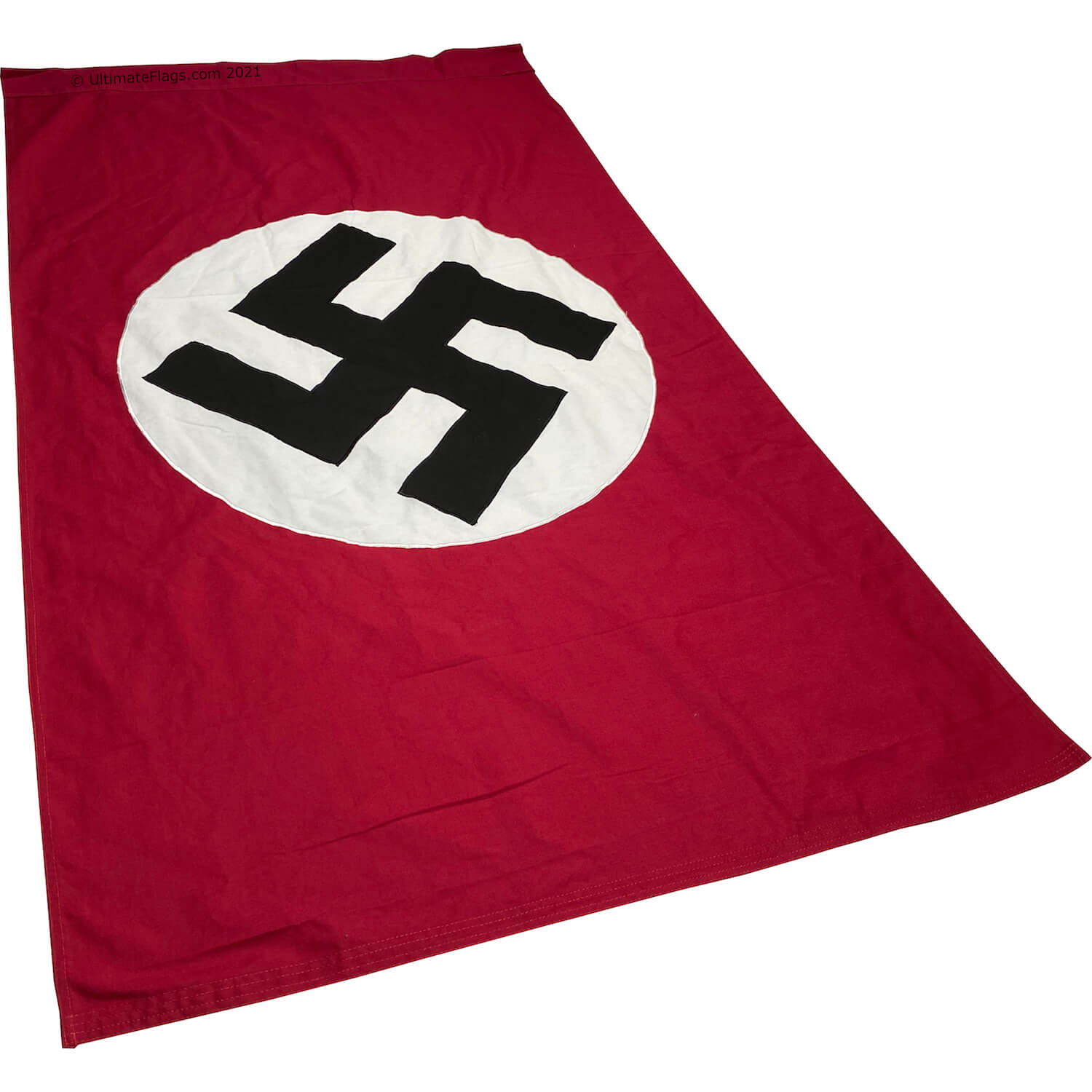 german war flag with swastika nazi ww2 5x3 banner in premium thick embroidered cotton on pole sleeve