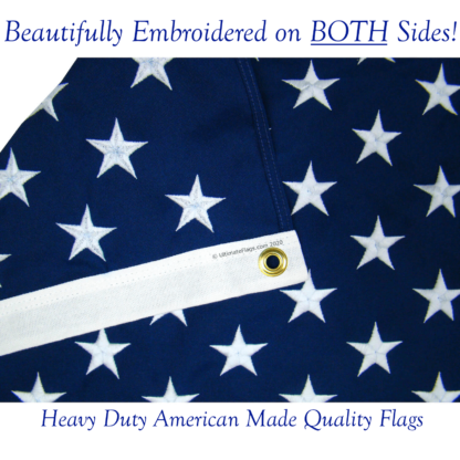 beautifully embroidered on both sides - heavy duty american made quality outdoor flags