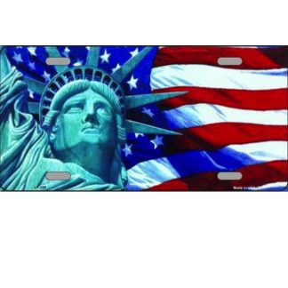 lady liberty tag patriotic usa license plate