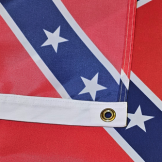 custom nylon printed flag on back showing the color/design difference