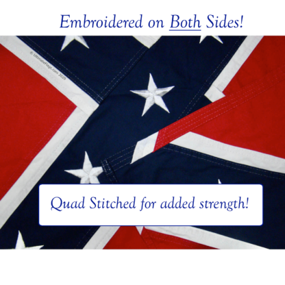 embroidered on both sides rebel side of tx rebel confederate battle flag