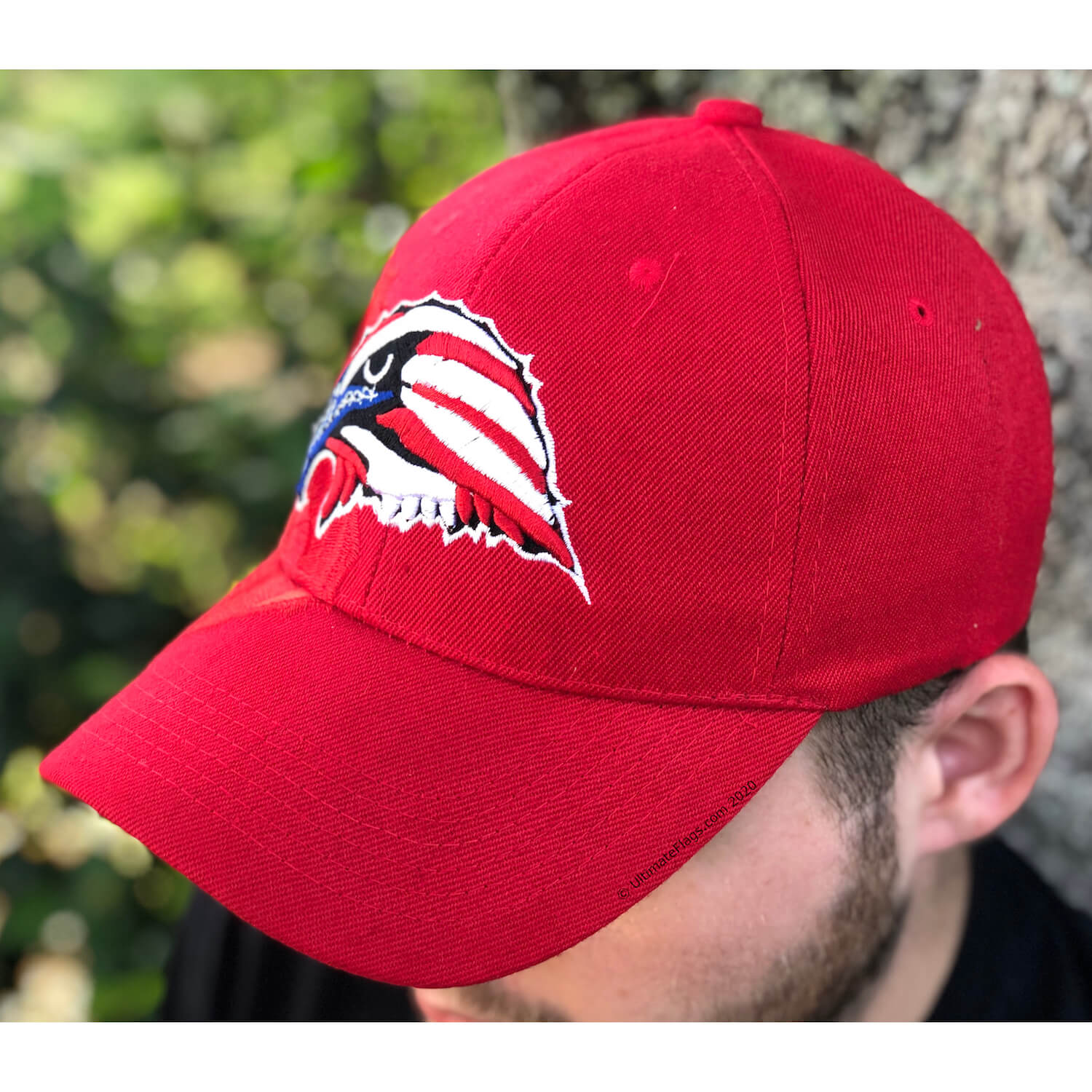 red eagle ballcap for sale side view perfect patriotic gift idea