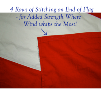 stars and bars flag - 4 rows of stitching on fly end