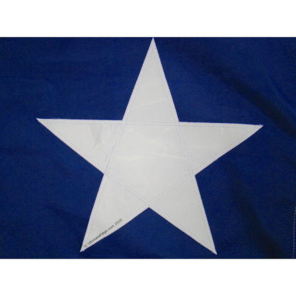 texas star sewn onto flag
