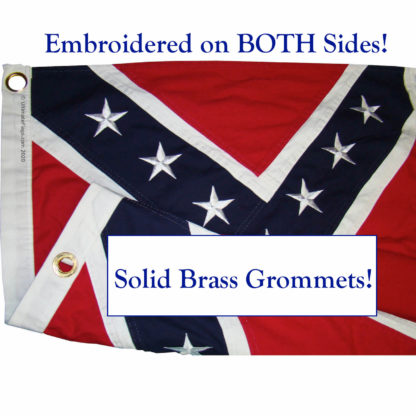 Rebel Flag with Embroidered Stars Thick Heavy Cotton Premium Quality 3 x 5 ft. - Image 5
