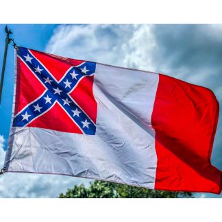 third national confederate flag flying outdoor in Florida aka Jackson flag or Blood Stained Banner flags