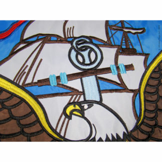 us navy flags for sale closeup of embroidery