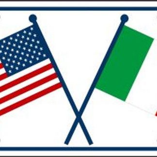usa italy friendship crossed flags license plate for sale