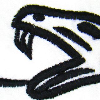 snake embroidery on cotton white culpeper minutemen flag