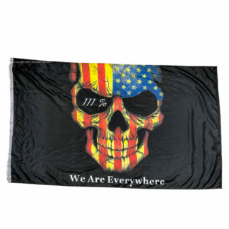 3% skull flag we are everywhere black flag with usa colors vintage weathered on skul with 3% in eyeball socket