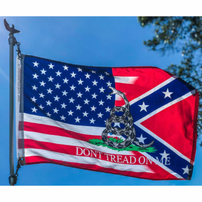 Rebel USA Dont Tread on Me Flag 12 X 18 inch Nylon Outdoor Flags - Image 2