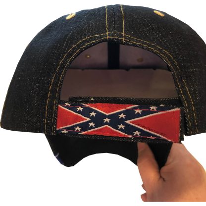 Southern Boy Cap - Confederate Cross on Bill in Dark Denim - Image 5