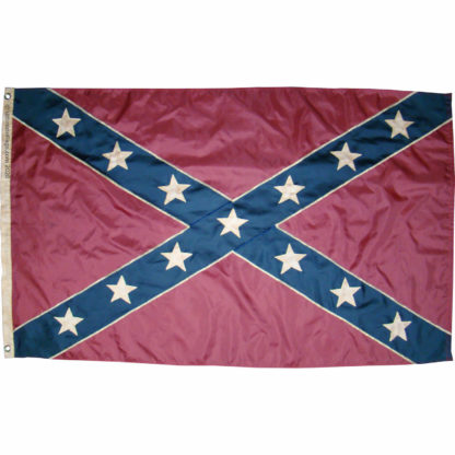 Vintage Rebel Flag - Confederate Battle Flag -  Nylon Embroidered Outdoor Flags - 3 x 5 ft. Antiqued