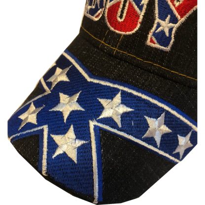 Southern Boy Cap - Confederate Cross on Bill in Dark Denim - Image 6