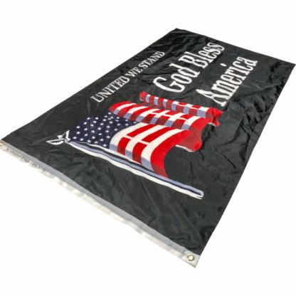 side view angle of United We Stand God Bless America Flag for Sale by Ultimate Flags