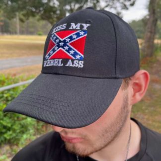 kiss my rebel ass cap in balck for sale confederate flag