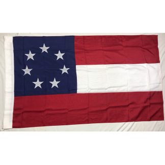 stars and bars 7 star flag with sleeve and ties