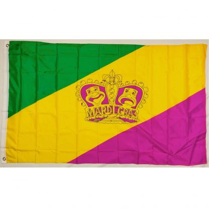 buy mardi gras flag with crown drama faces