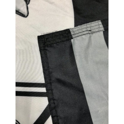 pow mia soldier flag with 4 rows of stitching on fly end of flag where wind whips the most