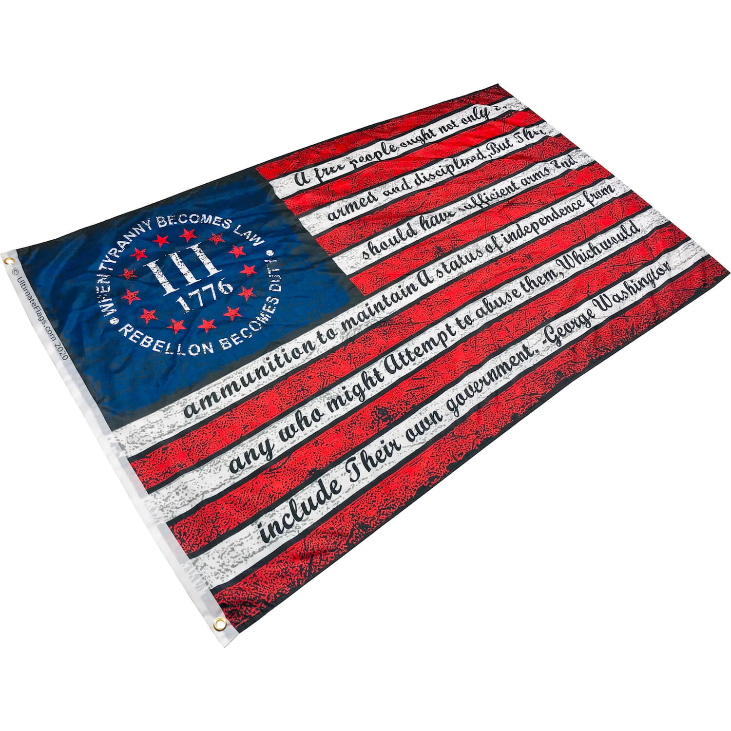 buy 2A bear arms flag III 1776 Vintage looking GW Betsy Ross Flag with quote