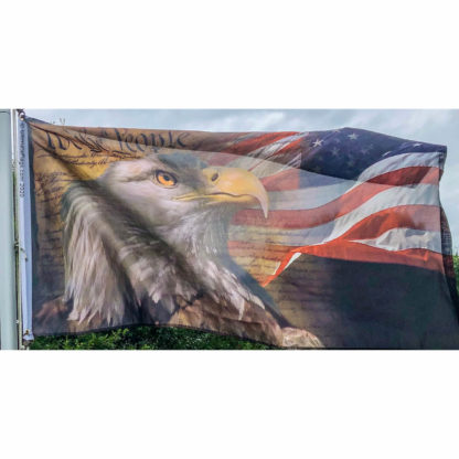 us constitution with american eagle patriotic flag in 3x5 feet