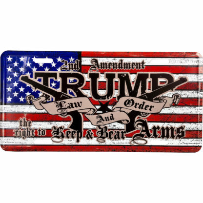 buy trump law and order tag license metal sign