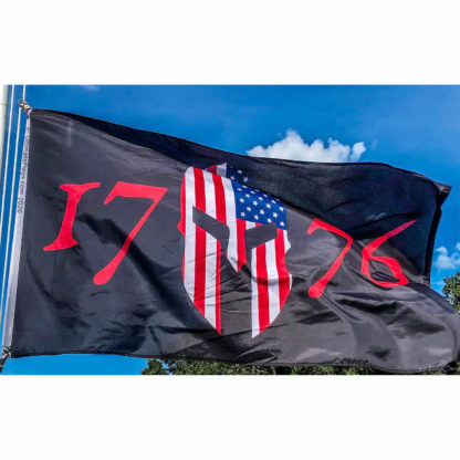 USA 1776 Spartan Helmet Flag - American Warrior Flags for Sale 3 x 5ft (Standard)