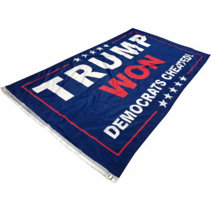 trump won democrats cheated flag for sale