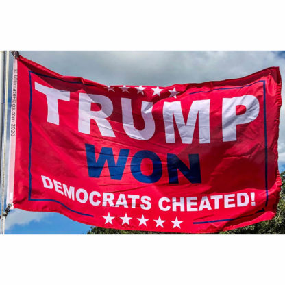 trump won democrats cheated flags for sale in red outdoor 3x5 feet