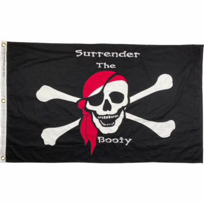 buy pirate flag surrender the booty flags for sale premuim cotton
