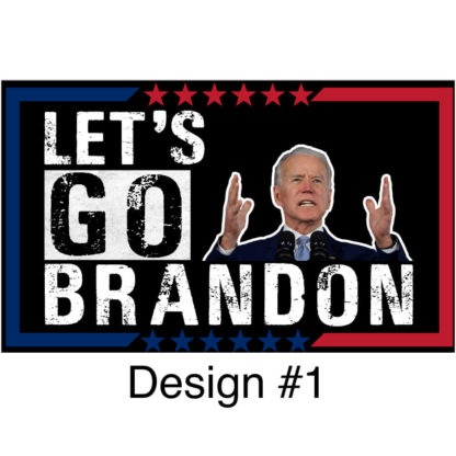Let's go brandon flag with Joe Biden's face/arms up saying why?