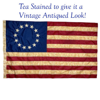 betsy ross antiqued flag for sale outdoor 3 x 5 feet teastained flag for vintage aged look