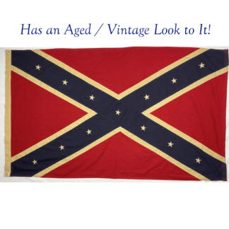 confederate battle flag cotton embroidered aged look