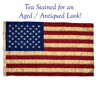 teastained usa flag 3x5 outdoor for vintage antiqued old look