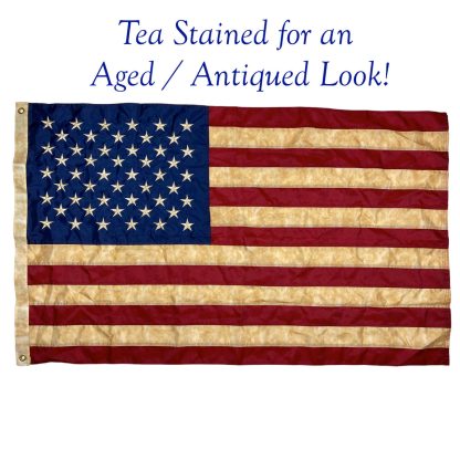 teastained usa flag 3x5 outdoor for vintage antiqued old look
