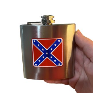 rebel flask for sale stainless steel with battle flag of northern virginia on front