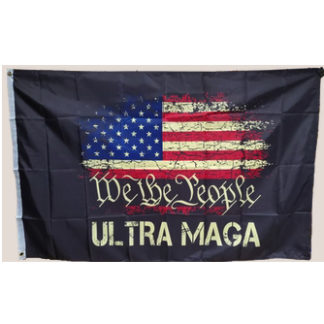 we the people ultra maga on usa distressed black flag
