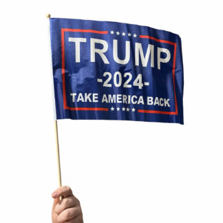 trump flag on stick 2024 take america back hand flags for parades, golf carts, atvs, yards, outdoor